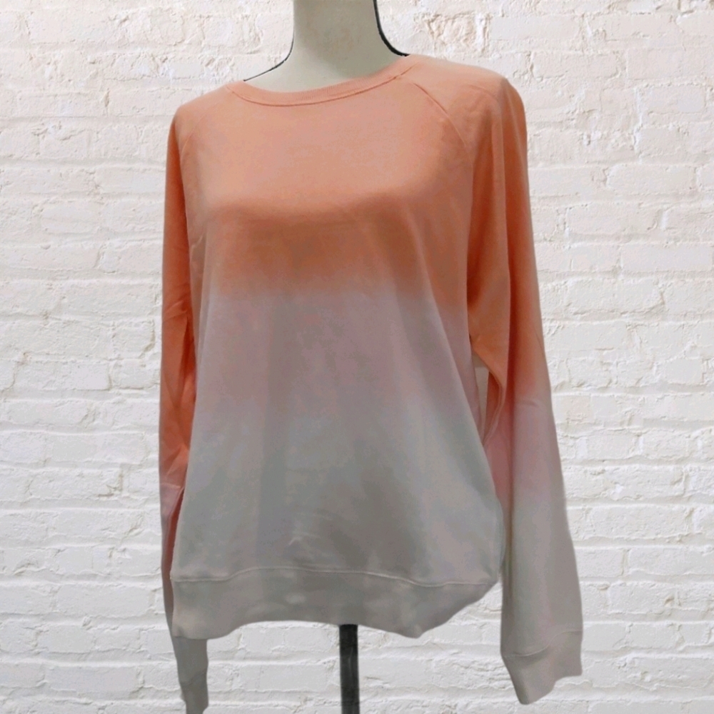 LARGE LUCKY BRAND Peach 🍑 cream ombre sweatshirt top (L/G) orange shirt